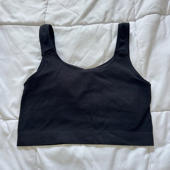 Jockey Womens Large L Black Seamless Bra Bralette Smoothing Stretch Yoga - Picture 3 of 5